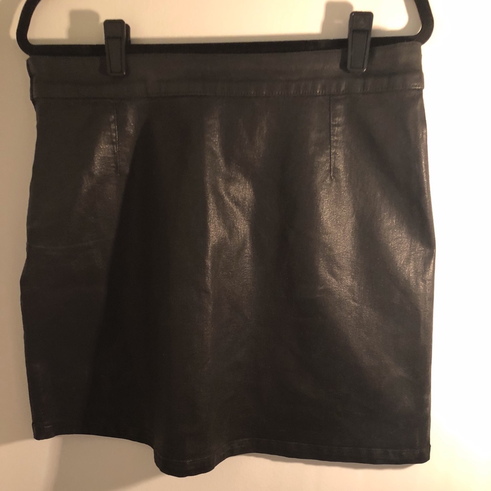 ASOS - Black Waxed Denim Skirt *NEVER WORN*